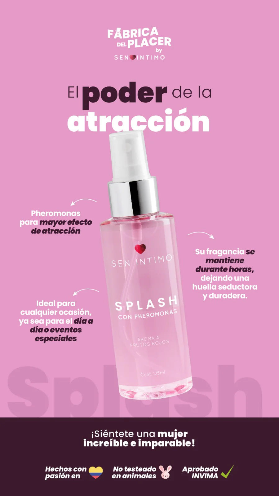 Splash Con Feromonas 125ml Intimo