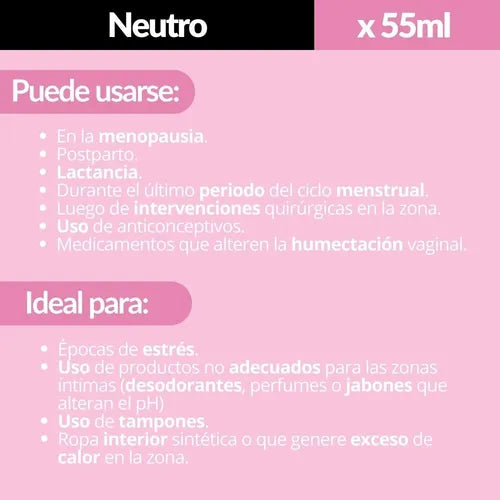 Lubricante Neutro con Ácido Hialurónico y Aloe Vera x 55 ml