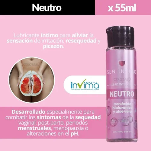 Lubricante Neutro con Ácido Hialurónico y Aloe Vera x 55 ml