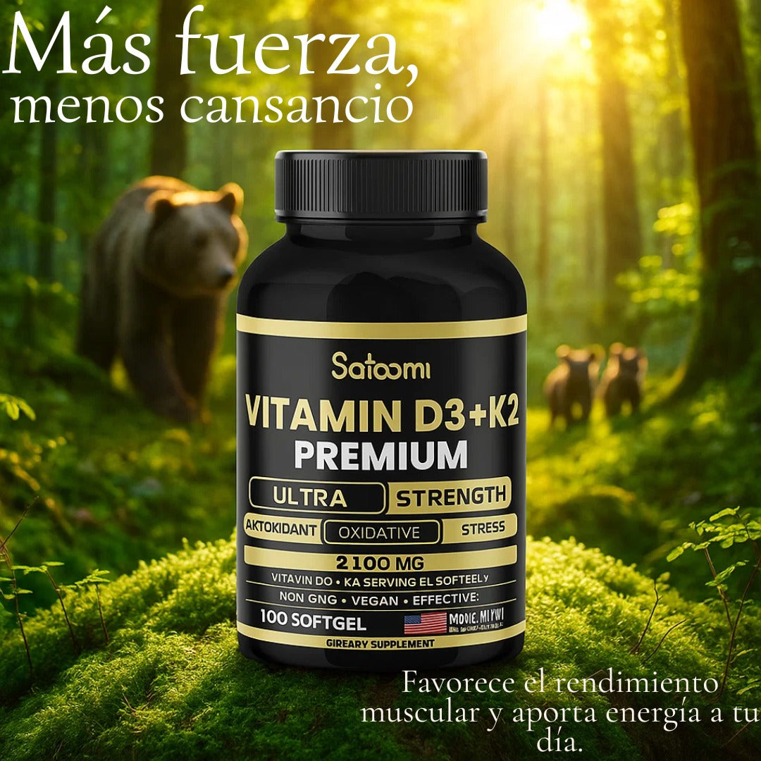 Vitamina D3 + k2 Premium Satoomi x 100 cápsulas