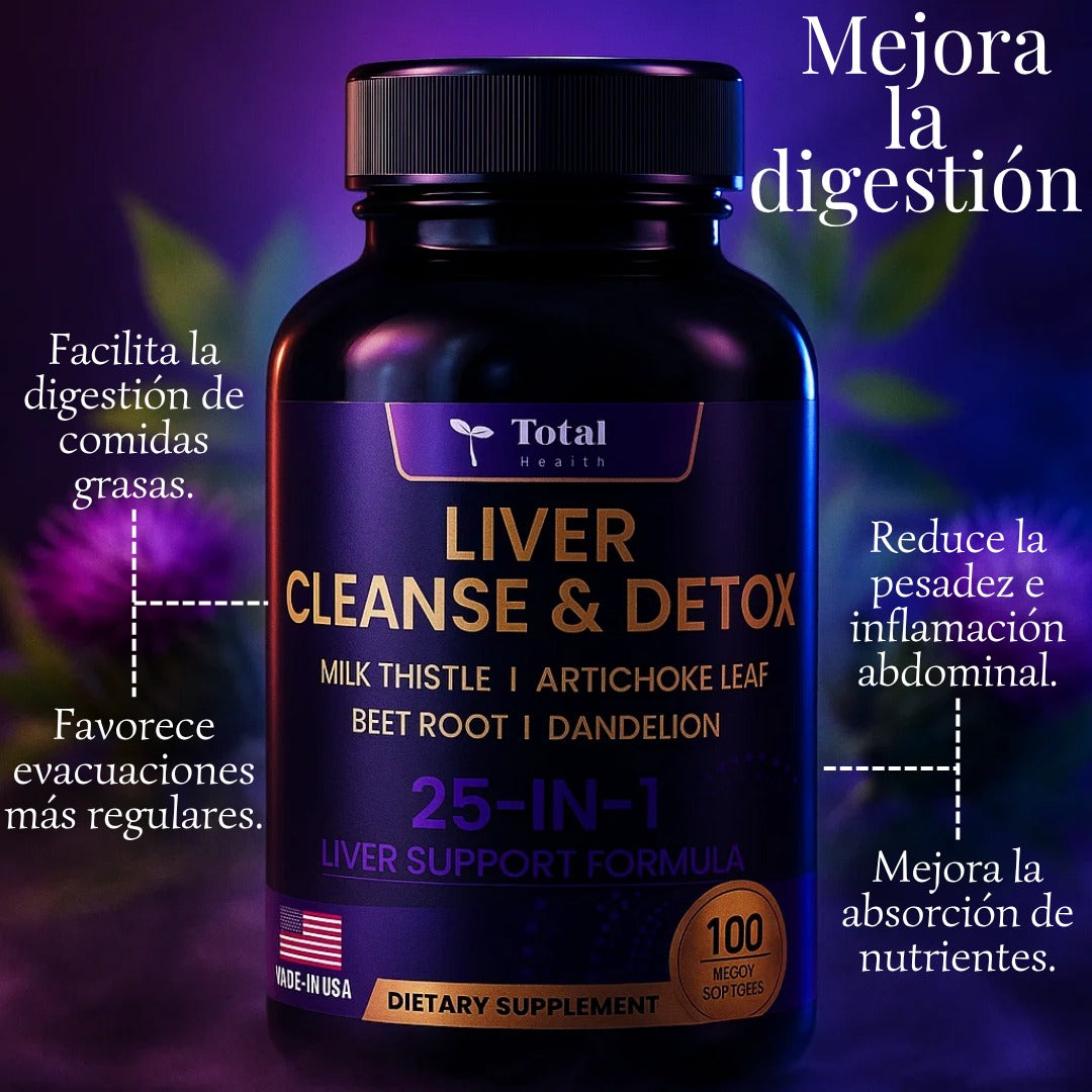 Liver Cleance Detox Total Health x 100 Cápsulas: Limpieza Hepática Natural