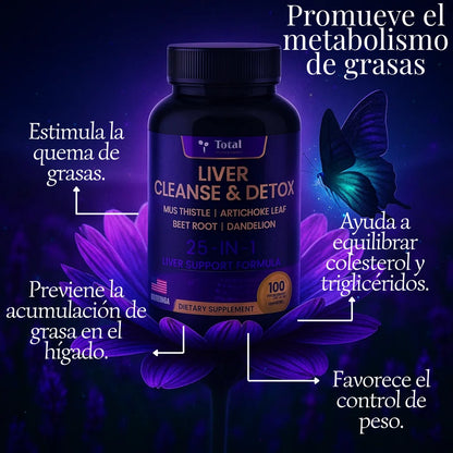 Liver Cleance Detox Total Health x 100 Cápsulas: Limpieza Hepática Natural