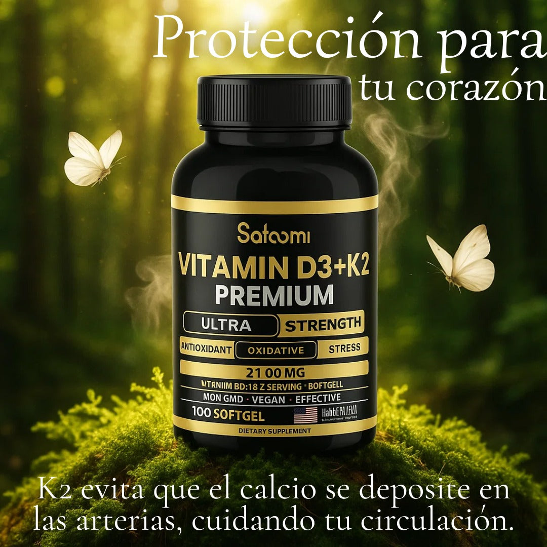 Vitamina D3 + k2 Premium Satoomi x 100 cápsulas