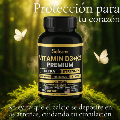 Vitamina D3 + k2 Premium Satoomi x 100 cápsulas