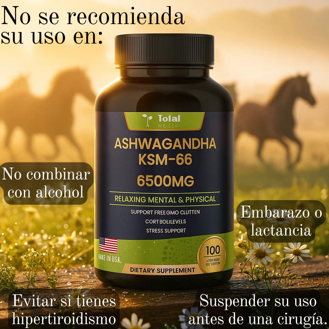 Ashwagandha Total Health x 100 Cápsulas: Relajación Mental Y Física