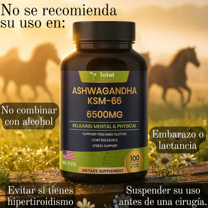 Ashwagandha Total Health x 100 Cápsulas: Relajación Mental Y Física